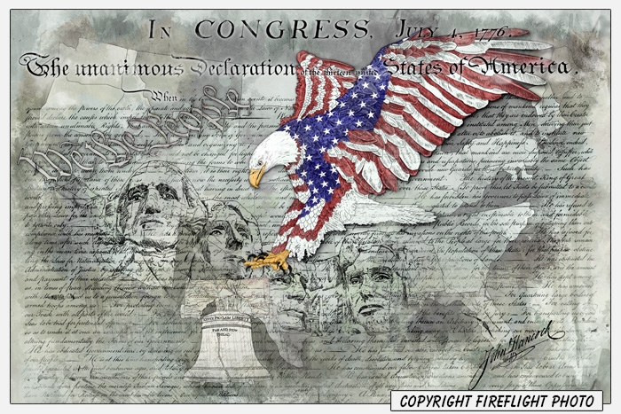 Patriotic Bald Eagle Painting